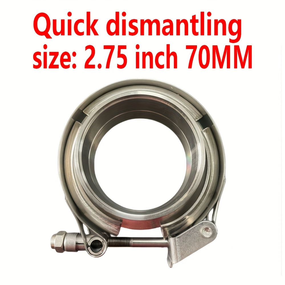 Avtomobil chiqindi quvurlari uchun zanglamaydigan po'latdan yasalgan V-boltli klamplar to'plami, turbo quvur uchun 5.08-7.62 sm