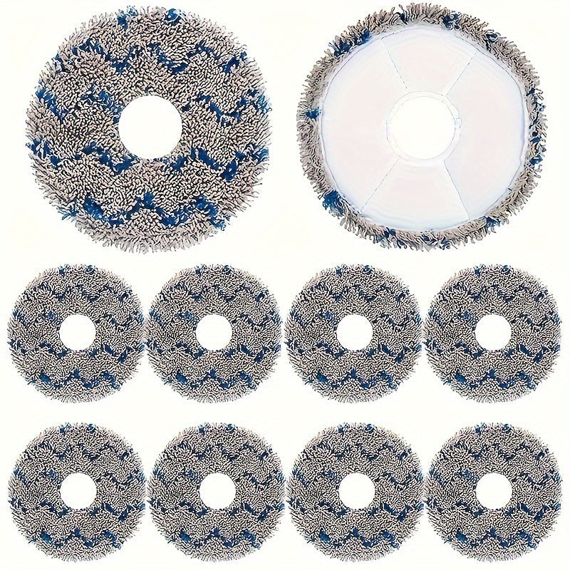 10-Pack Reusable Microfiber Mop Pads for Robot Vacuum Cleaner Floor Cleaning