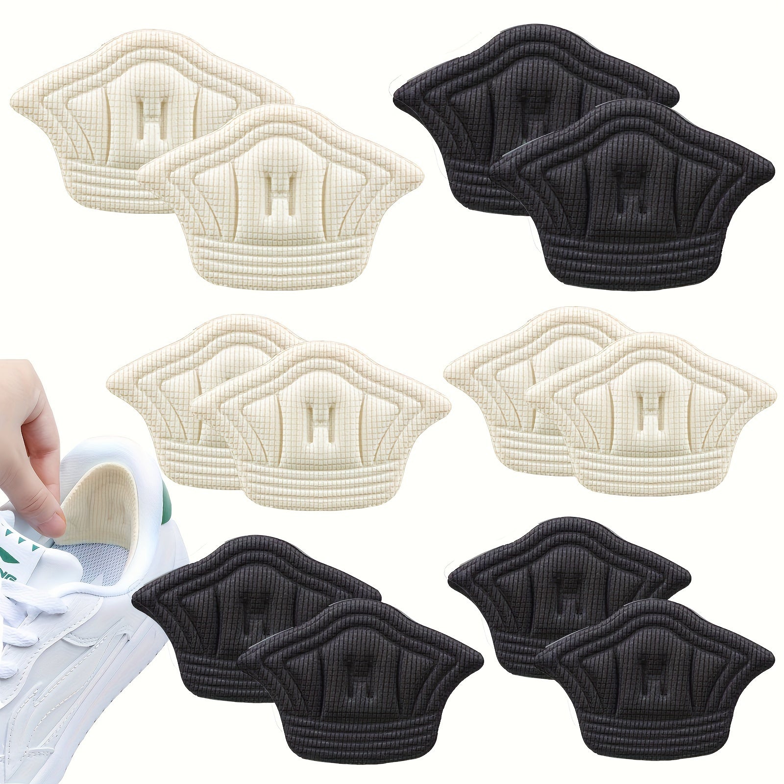 Unisex Sponge Heel Pads 10-Pack Self-Adhesive Non-Slip Cushion Shock Absorbers