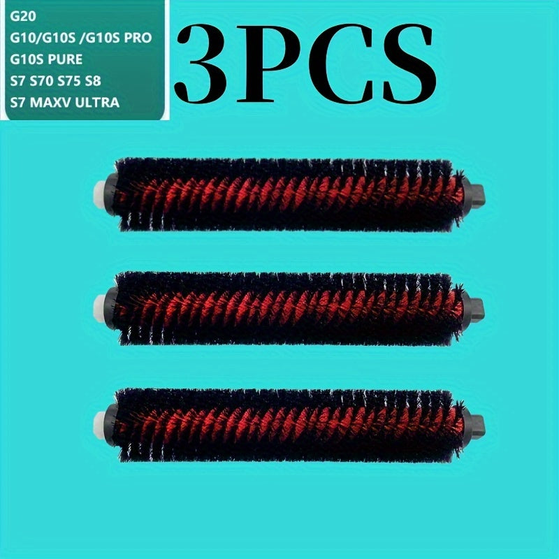 Roborock S7 MaxV Ultra, S8 Pro Ultra, G10 seriyalari uchun 3 ta yuqori tezlikda o'z-o'zini tozalovchi rolik cho'tkalari to'plami - Asosiy cho'tka yuvilishi mumkin va polga ulanish qismi mustahkam plastikdan tayyorlangan.