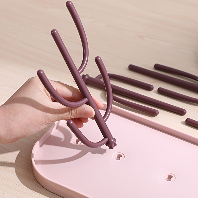 Kaktus shaklidagi plastmassa oshxona quritgich qattiq va ajraladigan, shishalar va stakanlar uchun