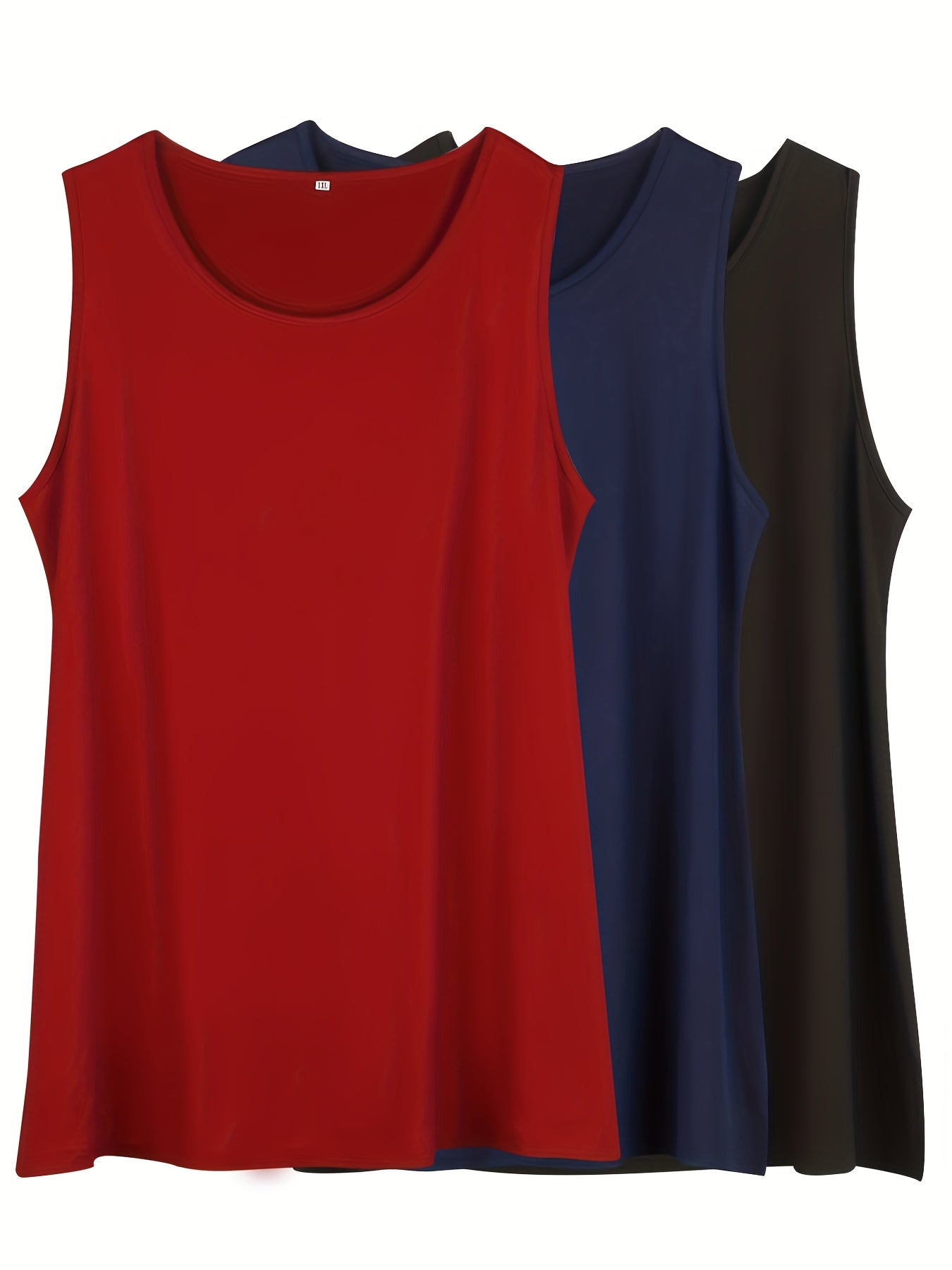 Женские майки без рукавов, упаковка из 3 штук, однотонные, эластичные, удобные, повседневные