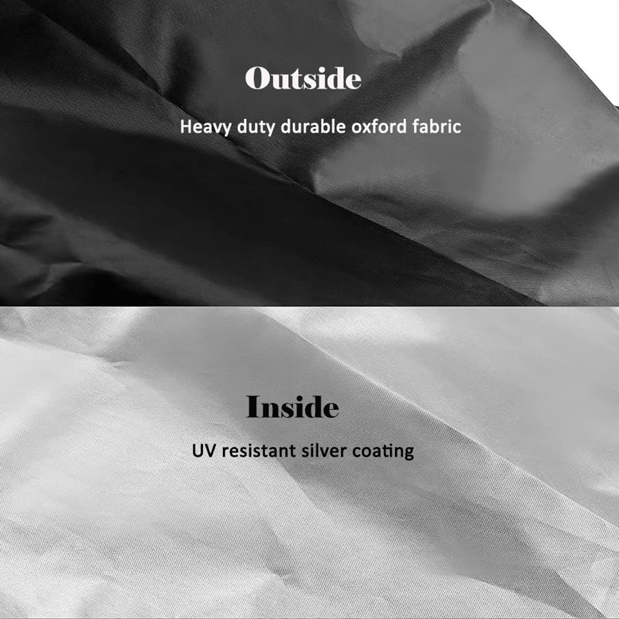 Outdoor Mini Refrigerator Cover Waterproof Black Polyester Dust and Sun Proof Upright Freezer Cover