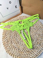 Women's Pearl Open Crotch Thong Lingerie