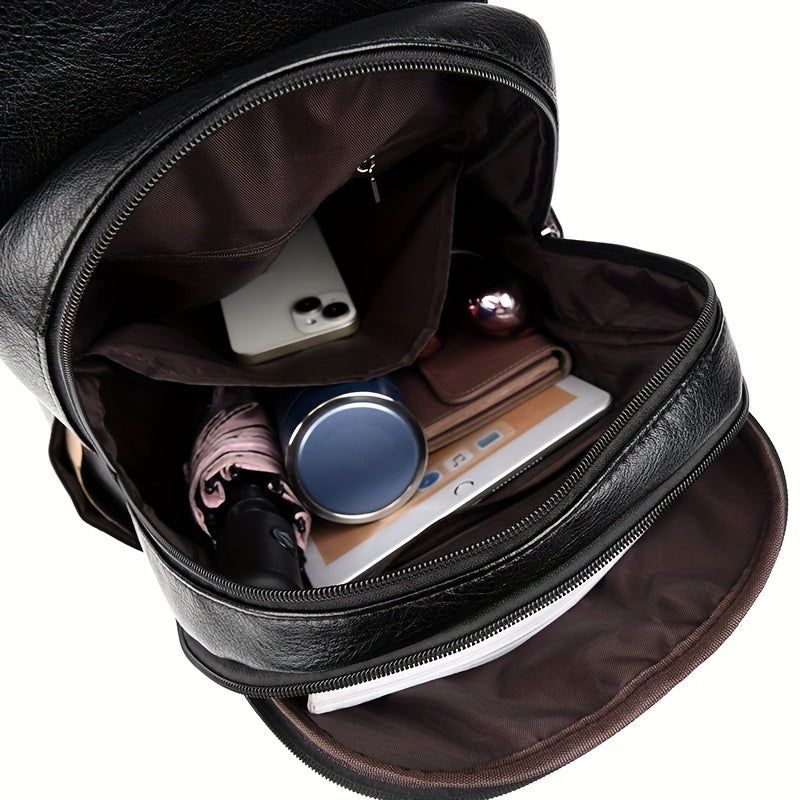 Ayollar uchun yumshoq sun'iy charm bilan qoplangan ruksak