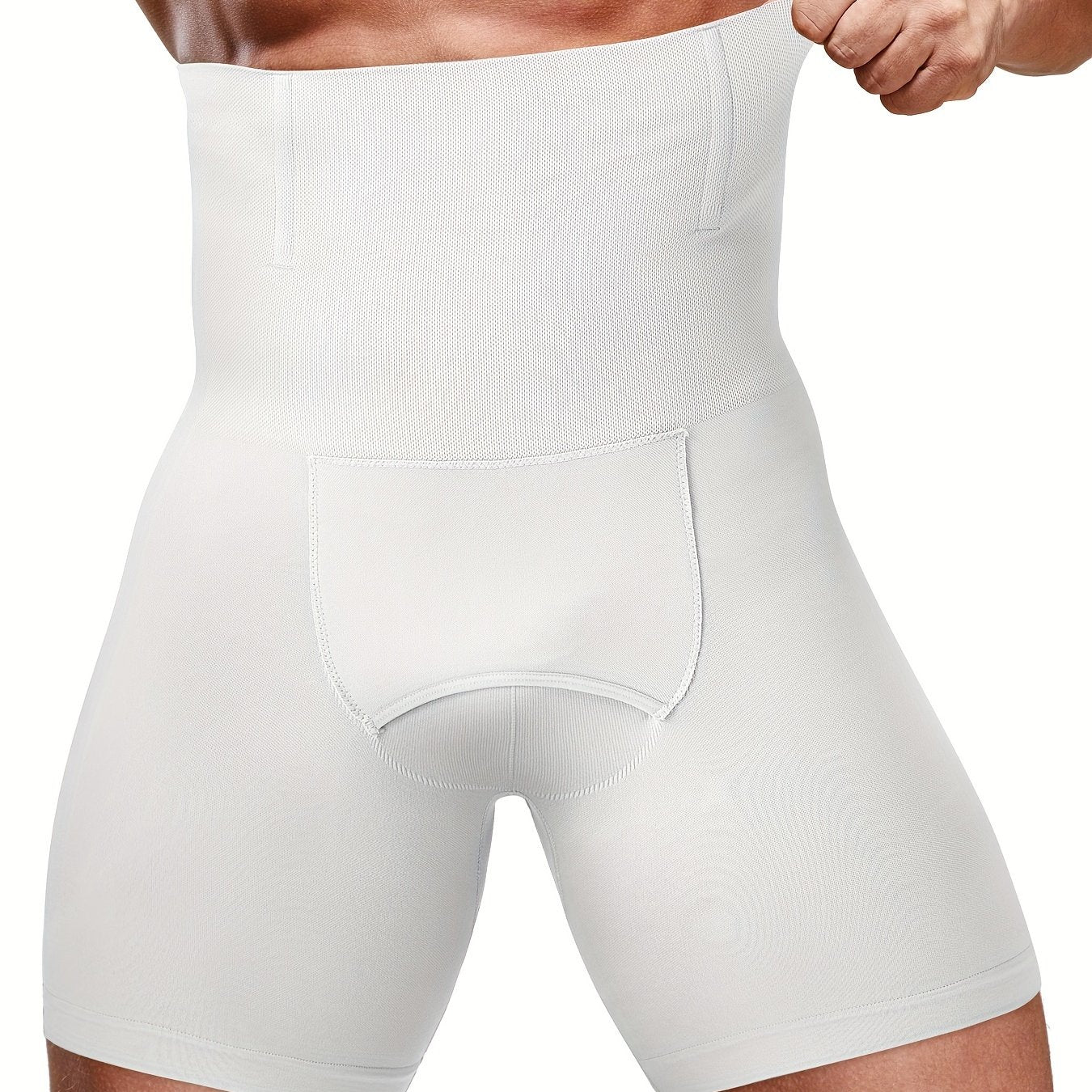 Men's High-Compression Seamless Tummy Control Shorts Breathable Nylon Spandex Slimming Body Shaper