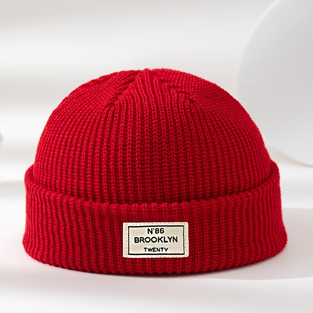 Teen Knit Beanie with Trendy Label Design, Lightweight, Machine Washable