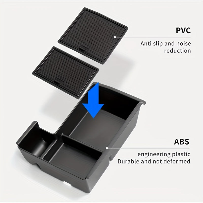 Car Interior Plastic Armrest Storage Box Dual Compartments for Accessories