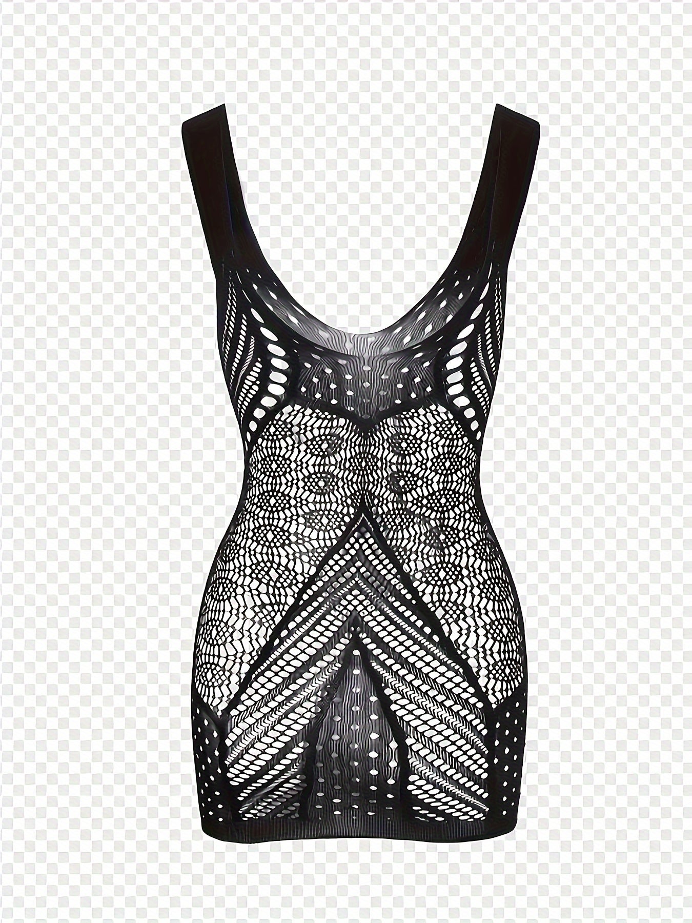 Women's Sheer Dress Hollow Pattern Solid Color Lightweight Bodysuit