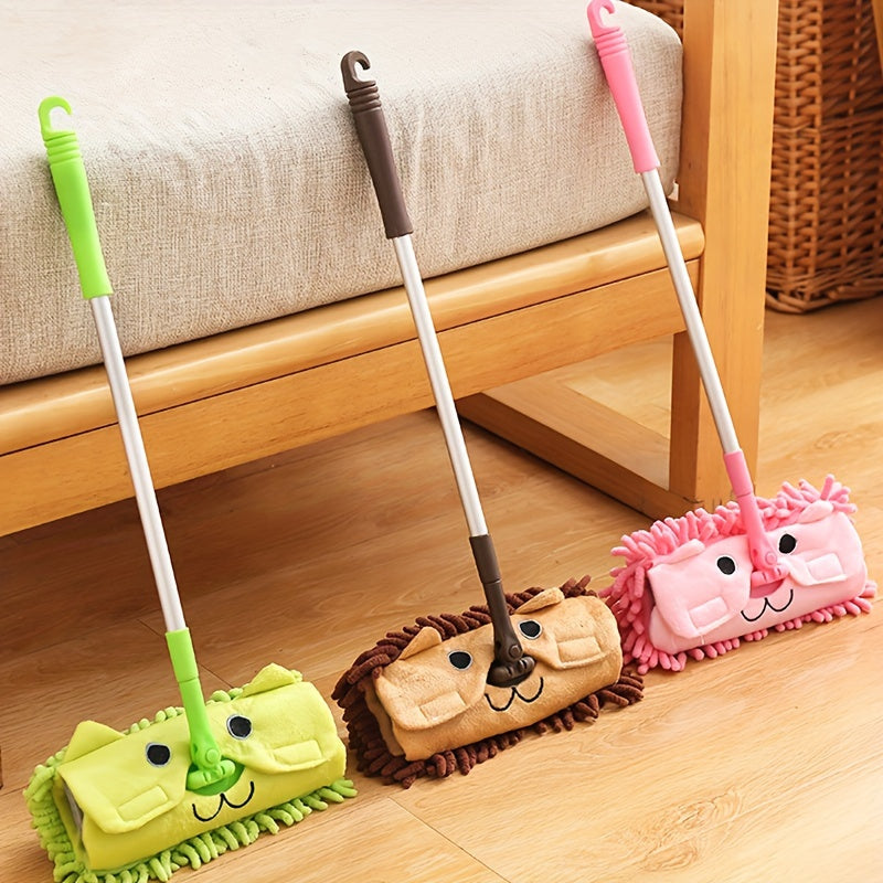 Mini Cartoon Mop Toy for Floor Cleaning, Portable, Wet and Dry Use