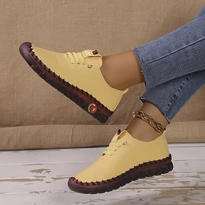 Women's Casual Sneakers Solid Color Slip-On Walking Shoes