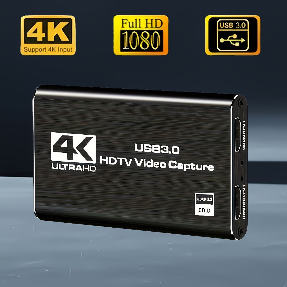 4K USB 3.0 HD Video Capture Card for 1080P 60fps Live Game Recording