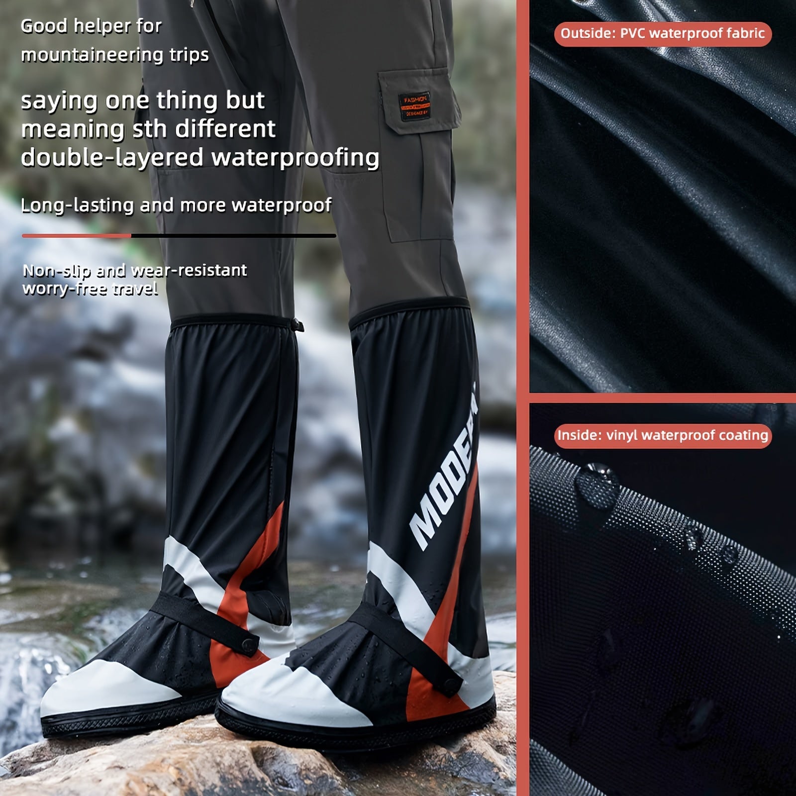 Reflective Waterproof Shoe Covers for Men and Women Non-Slip Rain Boot Protectors