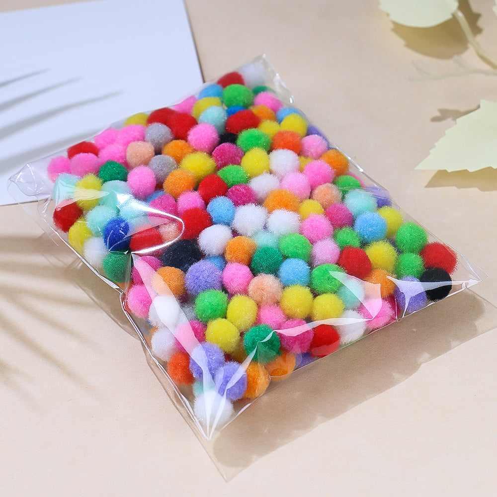 Multicolor 1cm Craft Pom Poms for DIY Art and Decorations 100-2000pcs