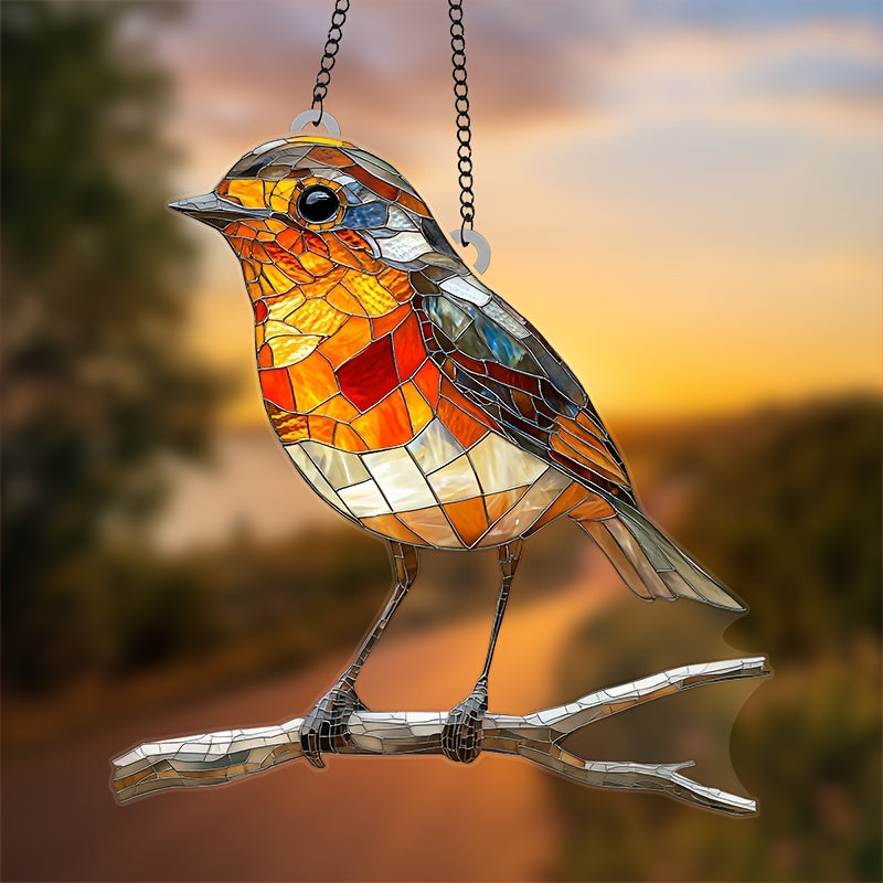 Acrylic Wall Decor Robin Sun Catcher for Kitchen Garden Bird Art