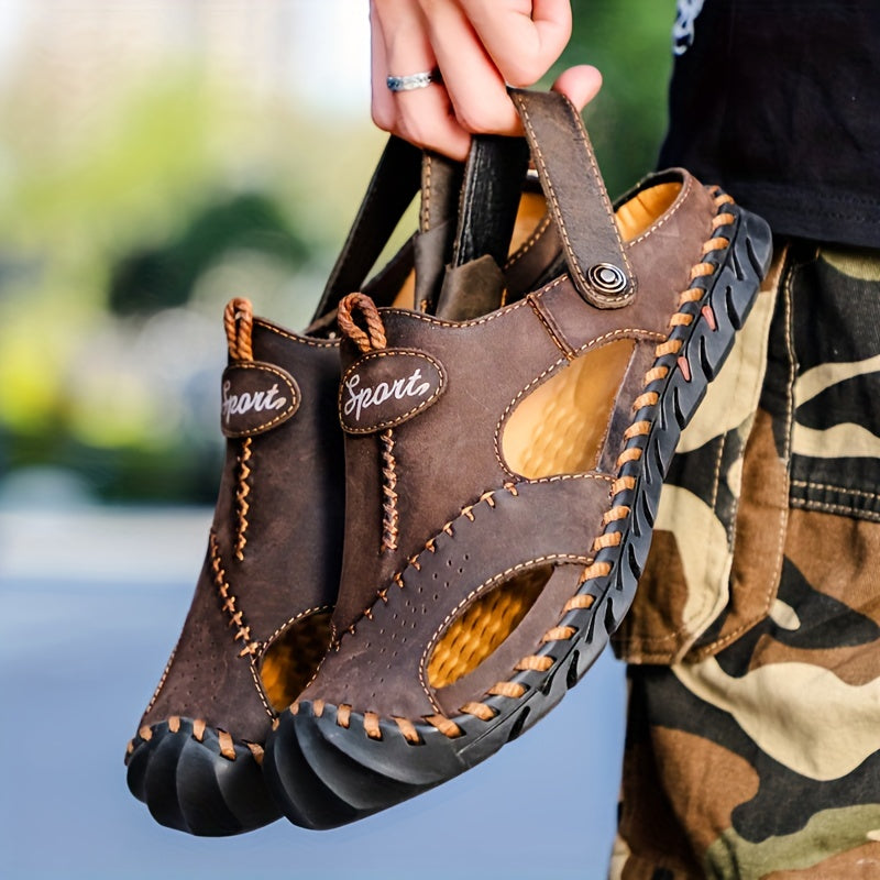 Hand-Stitched Durable Summer Sandals with Rubber Soles for Casual Street Wear