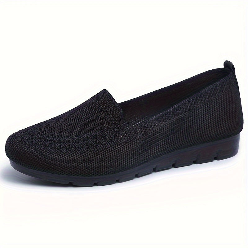 Mocasines slip-on de malla morada para mujer con suela de goma para todas las estaciones