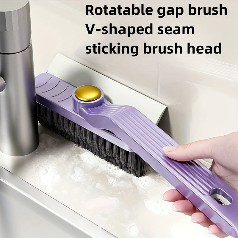 Multifunctional Rotating Gap Brush for Ceramic Tile Cleaning 4-in-1 Bathroom Scraper
