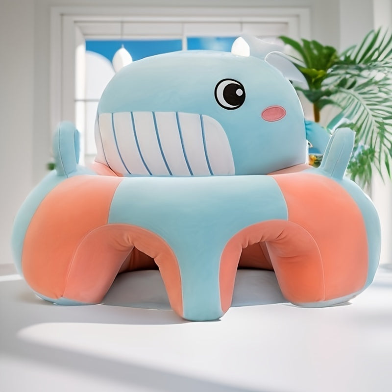 Kids' Animal-Shaped Learning Chair Plush Floor Seat for Posture and Hip Growth Ages 4 Months to 14 Years Orange Grey Pink Blue