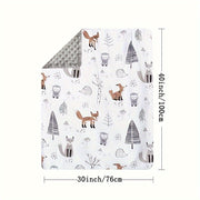 Baby Blanket 30x40 Inches Minky Plush Animal Print Dotted Backing for Newborns and Toddlers