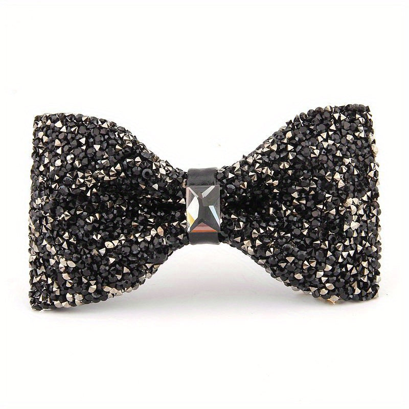 Men's Bow Tie with Faux Diamond Knot for Weddings and Formal Events
