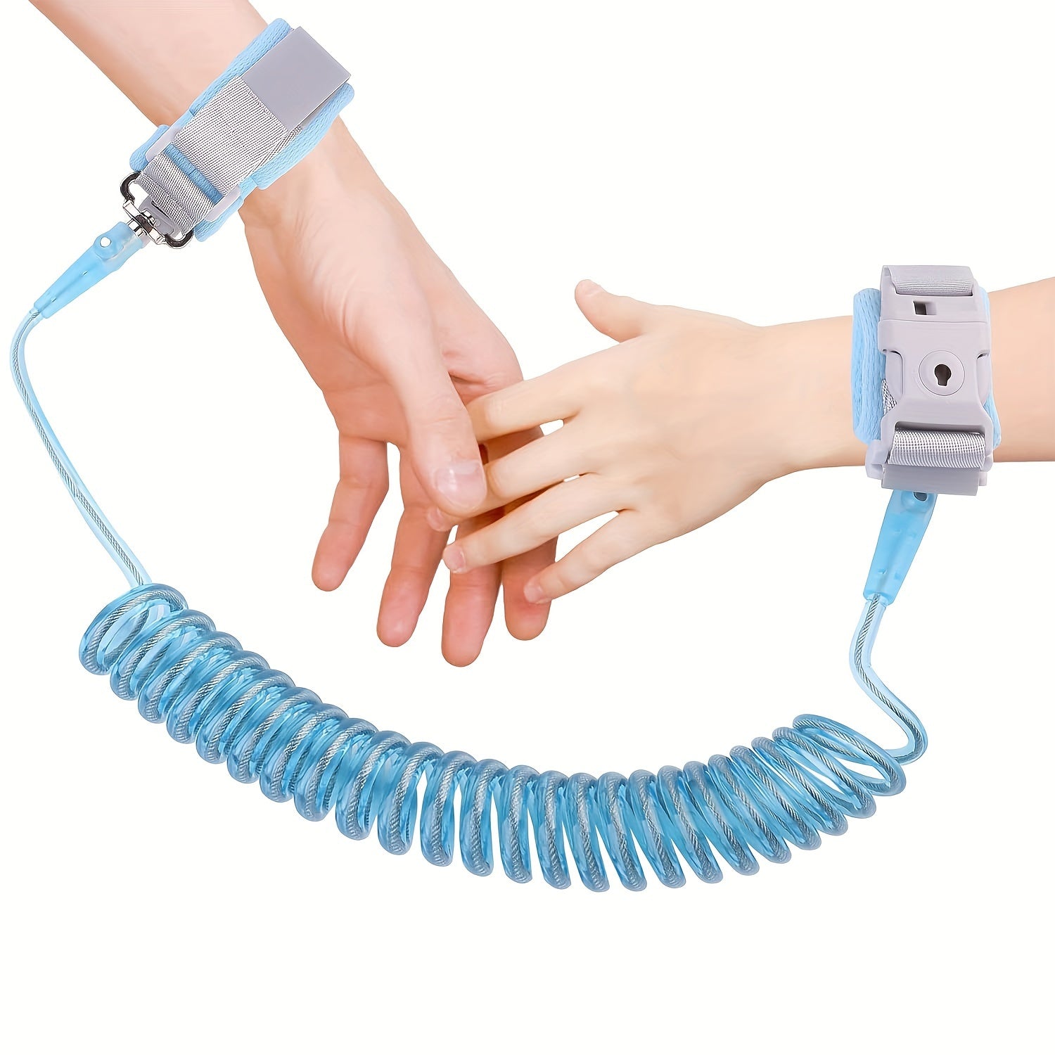 Children's Safety Wristband with Reflective Material and Induction Lock Blue Polyester