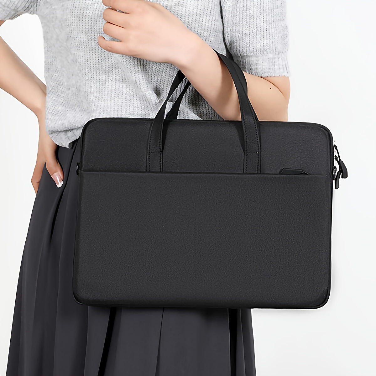 Water-Resistant Polyester Crossbody Laptop Bag for Students with Adjustable Strap