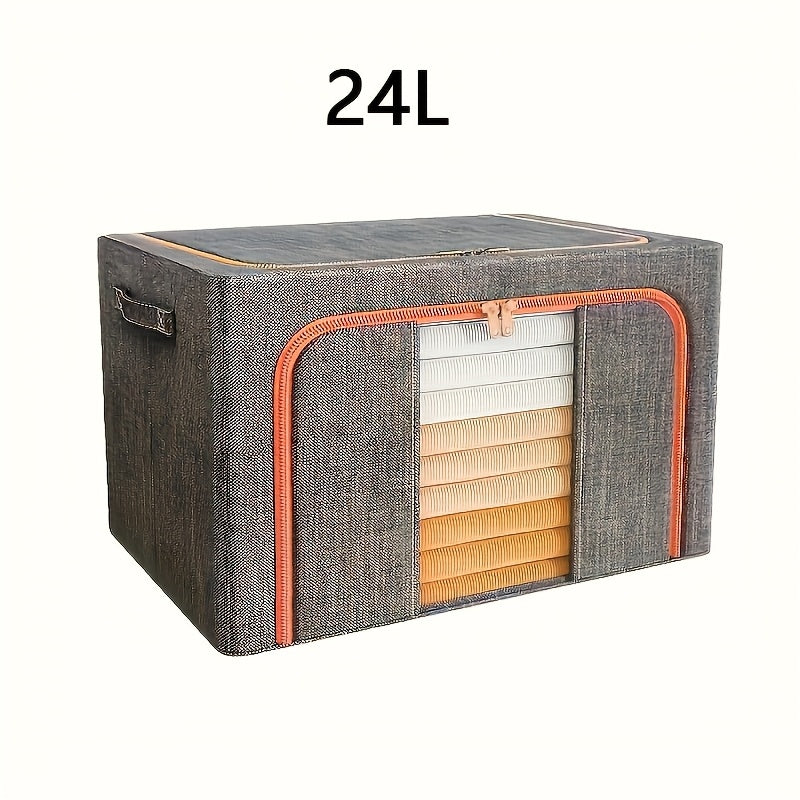 Большая складная корзина для хранения одежды с прозрачным окном и ручками