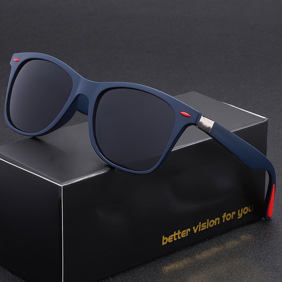 Retro Square Fashion Glasses for Men and Women with Gradient Lenses and Durable Polycarbonate Frame