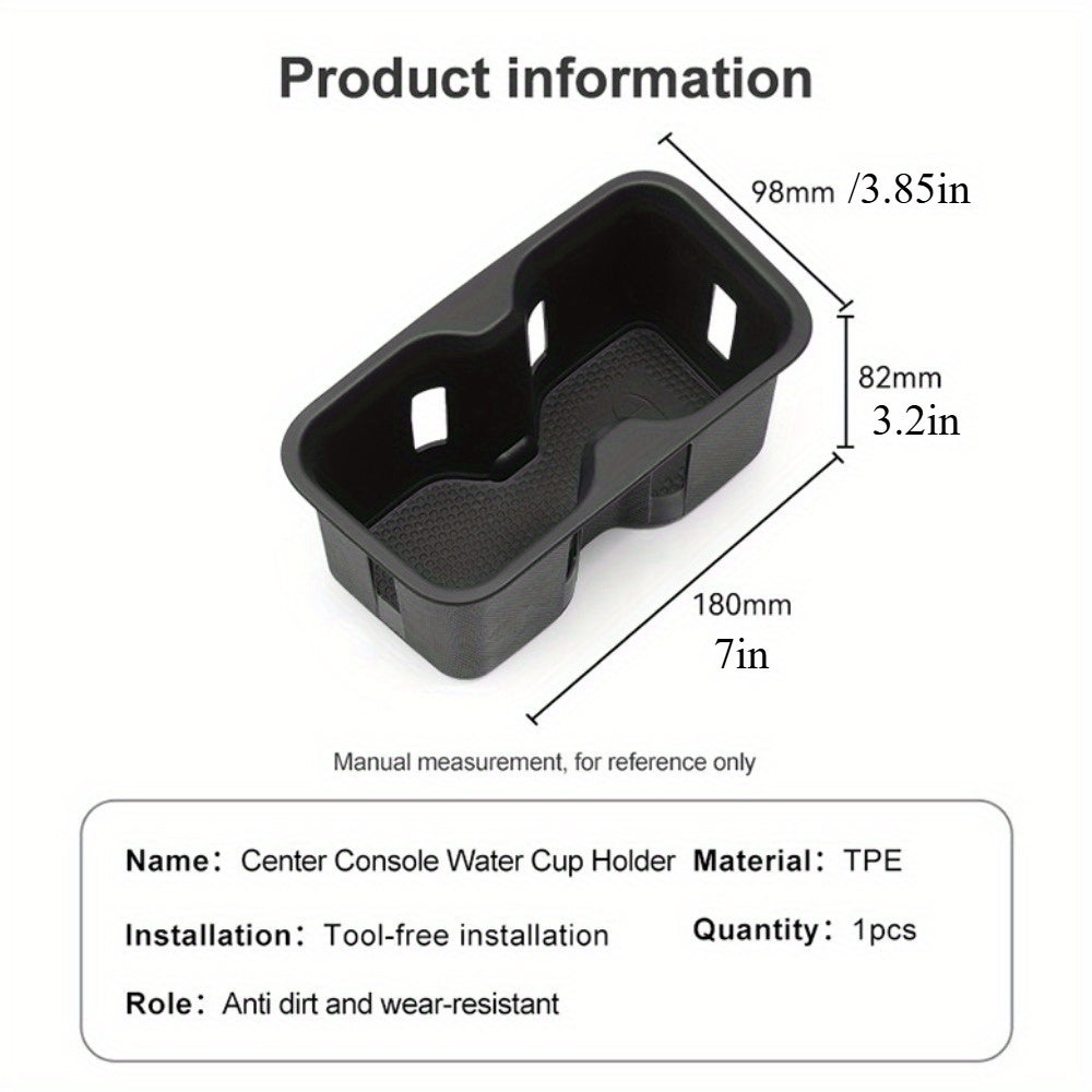 Car Interior Cup Holder Storage Box Scratch-Resistant TPE Accessory