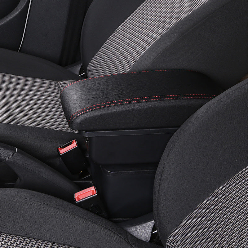 Car Interior Armrest Storage Box for Sedan Leather Black 2011–2020