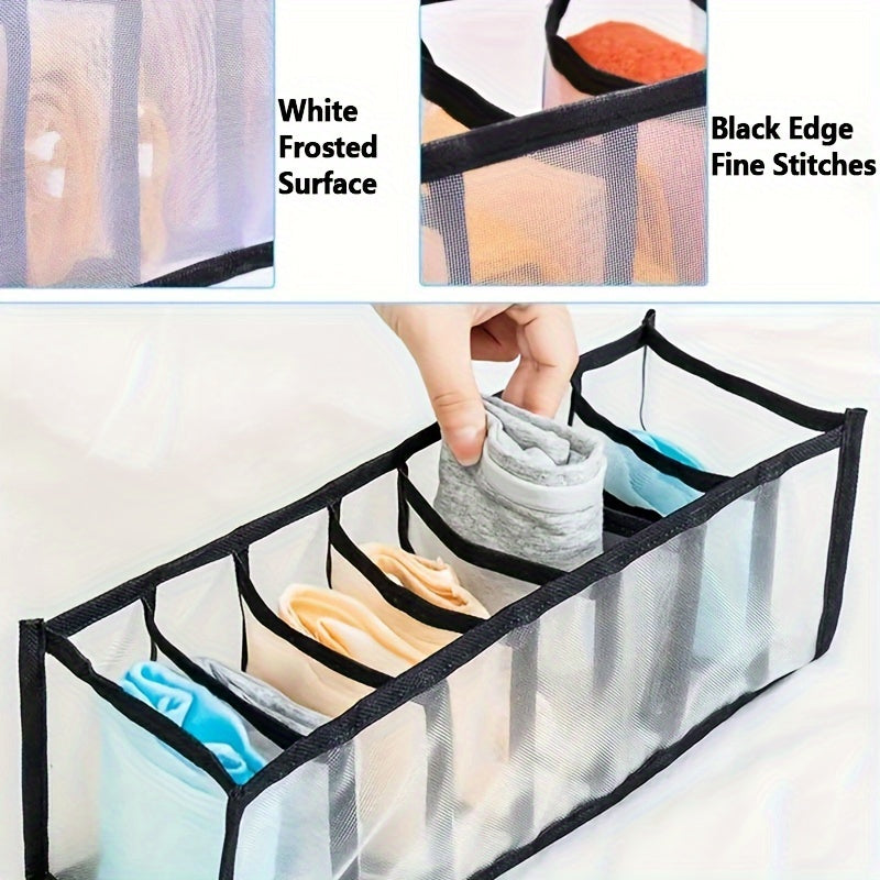 Juego de 3 organizadores de ropa interior de tela con ventanas transparentes para sujetadores, calcetines y bragas