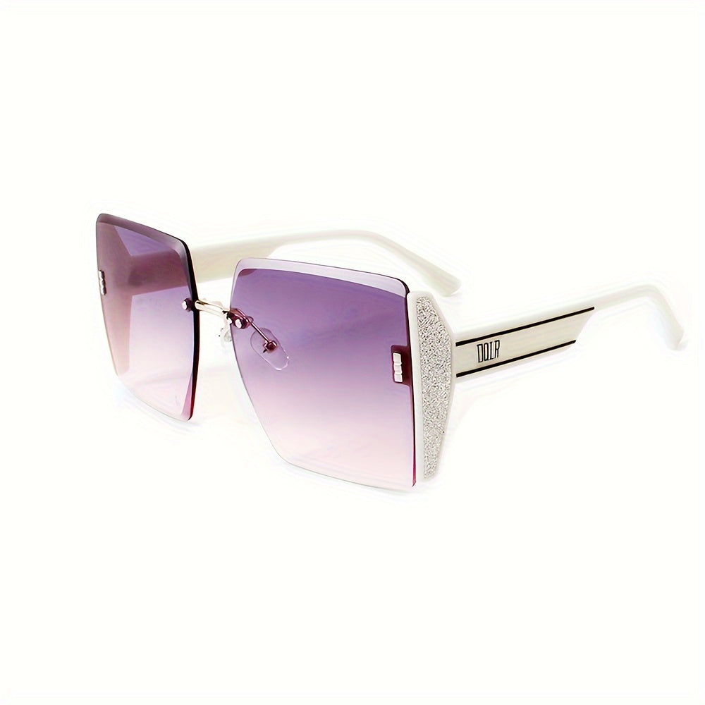 Unisex Rimless Sunglasses Large Gradient Lenses Summer Beach Travel