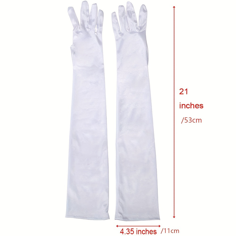 1920s Style Gatsby Flapper Satin Opera Long Gloves for Women