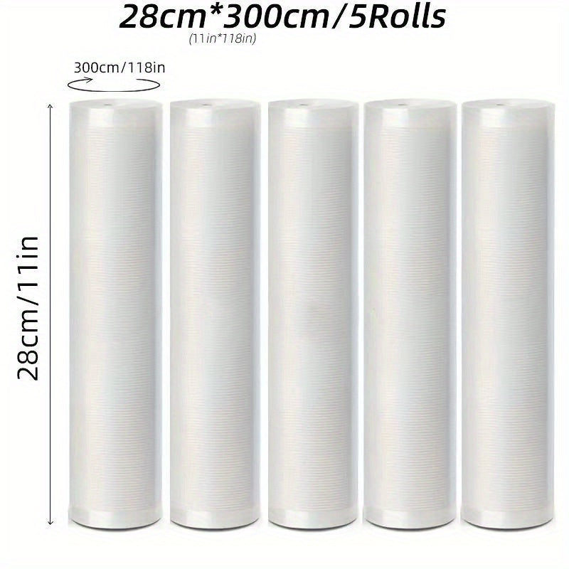 Vacuum Sealed Kitchen Storage Bags Set 5 Rolls Food Saver Organizer