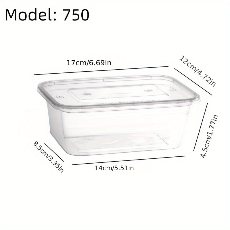 Disposable Square Takeaway Boxes with Lids, Leak-proof, Microwave Safe, 18/35/51 Pack