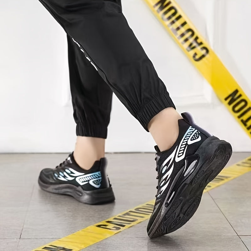 Men's Casual Sports Shoes with Anti-Slip Sole and Fabric Upper for All-Season Running