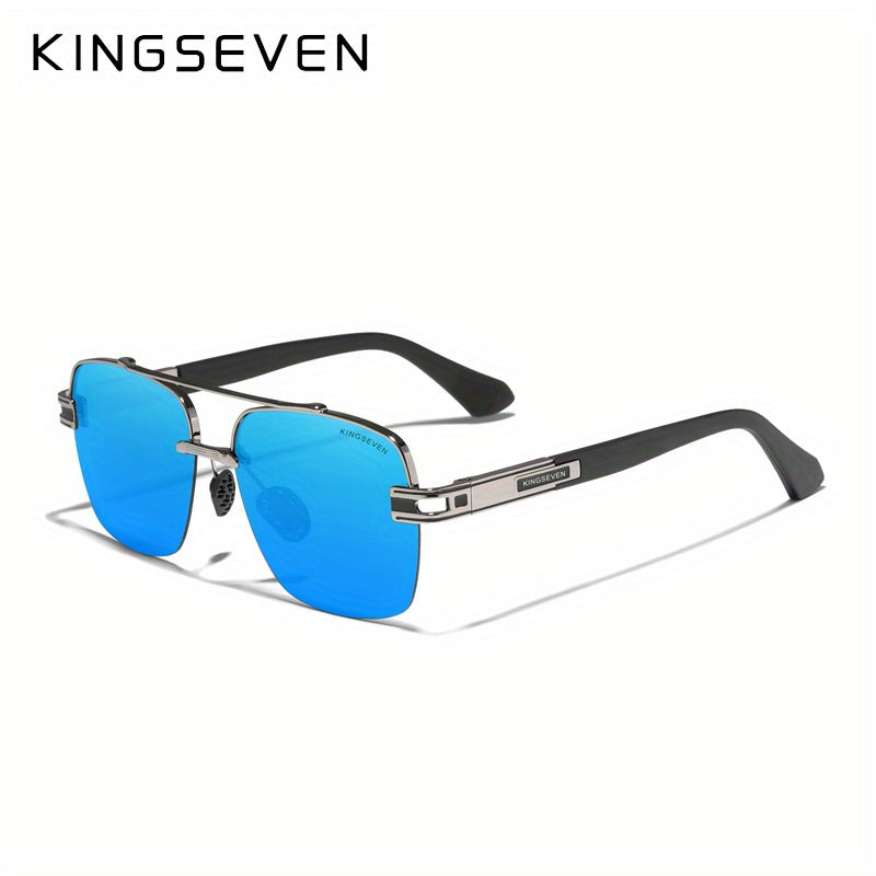 Unisex Polarized Gradient Glasses Semi-Rimless Magnesium Aluminum Frame TAC Lenses for Sports and Casual Wear