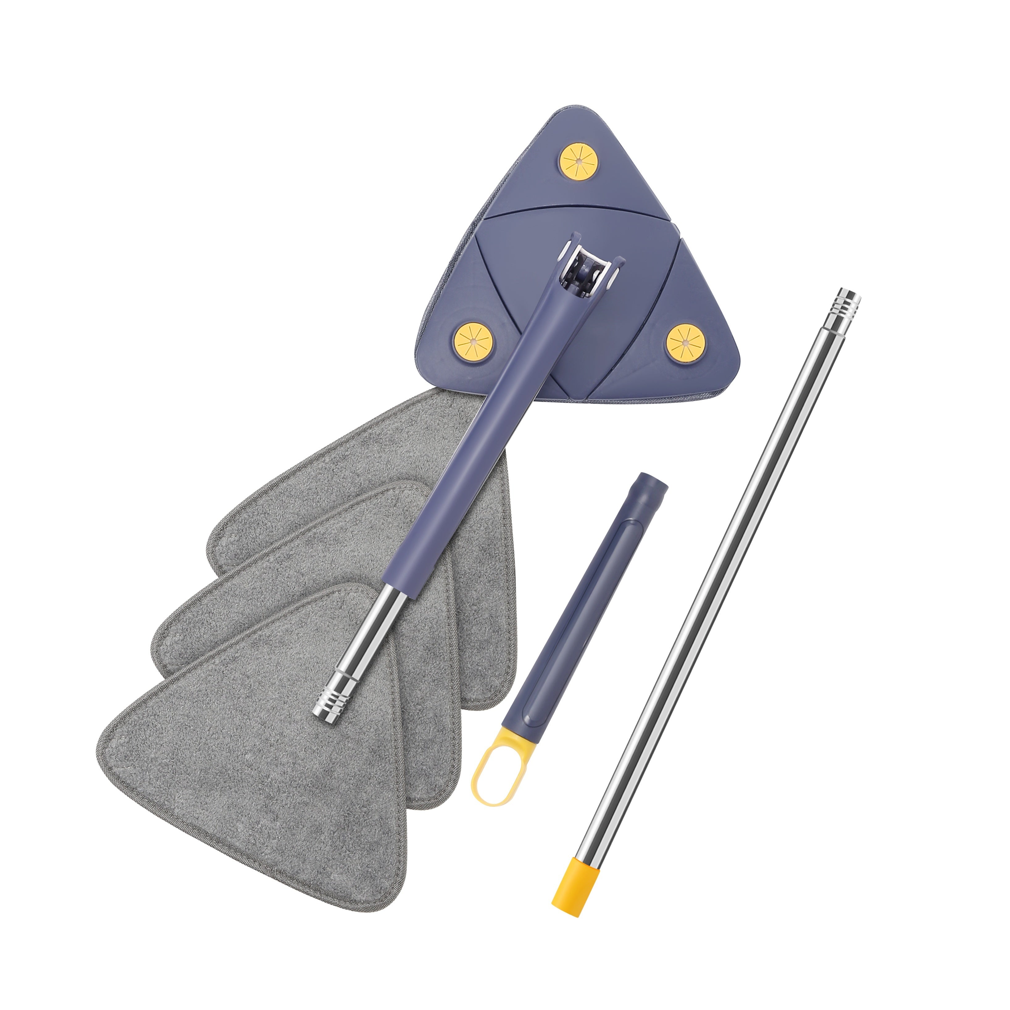 Mopa triangular ajustable y retráctil con rotación de 360° para limpieza del hogar