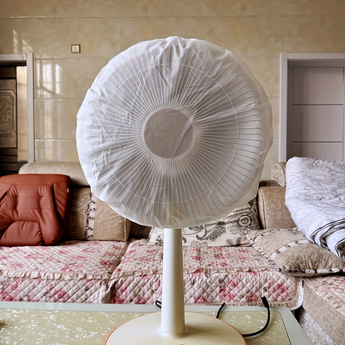 1 dona Zamonaviy Umumiy Nylon Yumshoq Holat Fan Tozalash Qopqog'i Pedestal Fanlar, Pol Qizdirgichlar va Konditsionerlar uchun, Yuviladigan va Qayta ishlatiladigan, Ichki va Tashqi foydalanish uchun