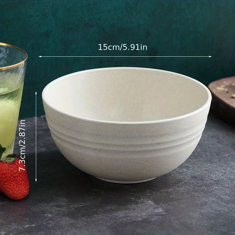 4-Pack Plastic Bowls Set Drop-Proof Non-Stick Food Storage Dishes