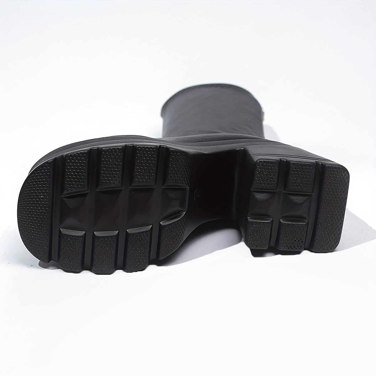 Women's Faux Leather Mid-Calf Boots with Chunky Heel and Casual Style