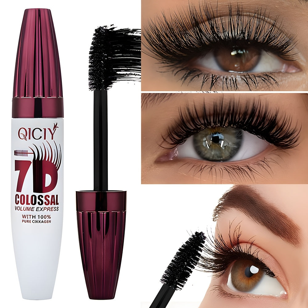 Máscara de pestañas negra a prueba de agua y con volumen para mujer con cepillo triangular