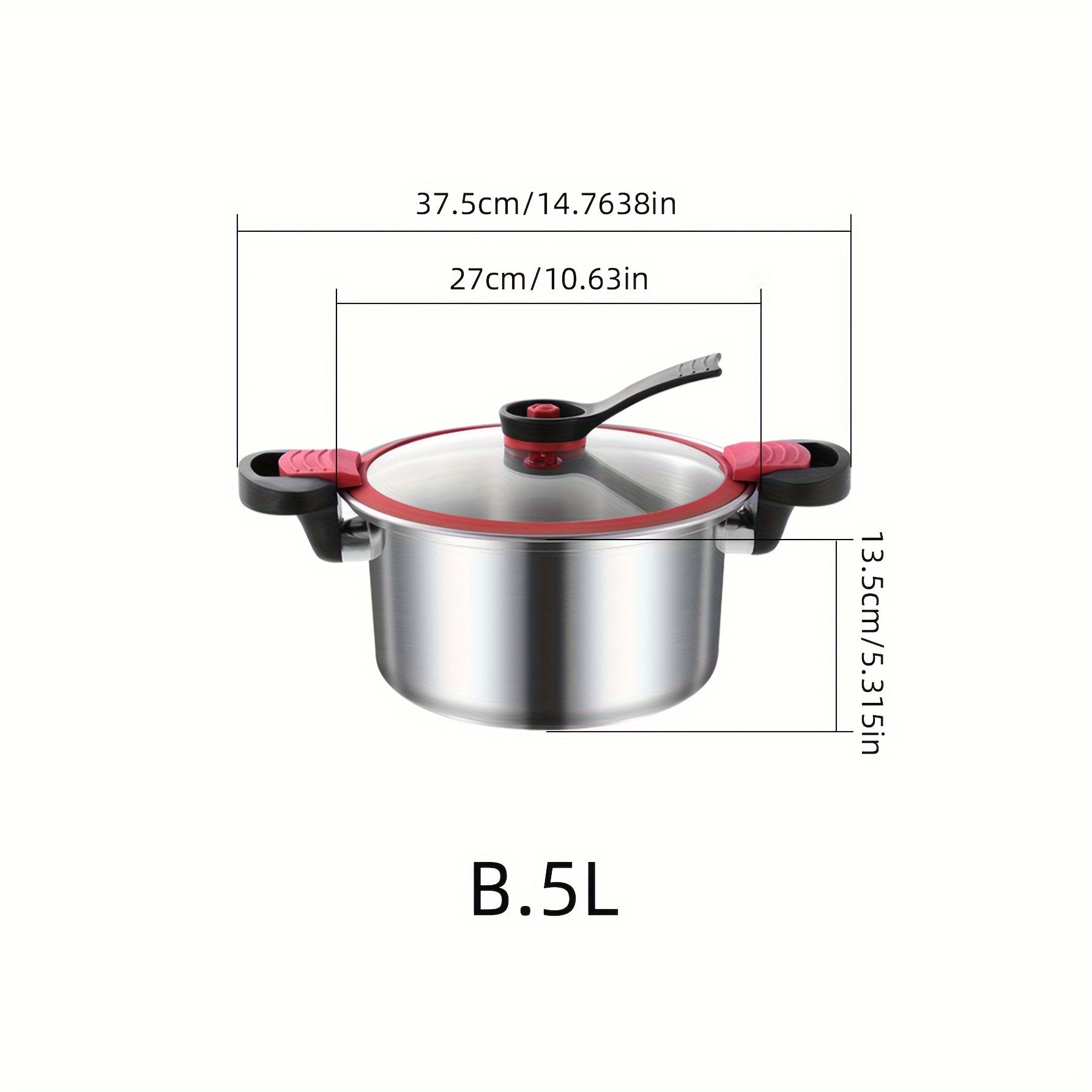 Stainless Steel Soup Pot with Double Bottom Glass Lid for Food Processing and Cooking