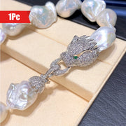 Large Baroque Freshwater Pearl Necklace with Irregular Chain for Women