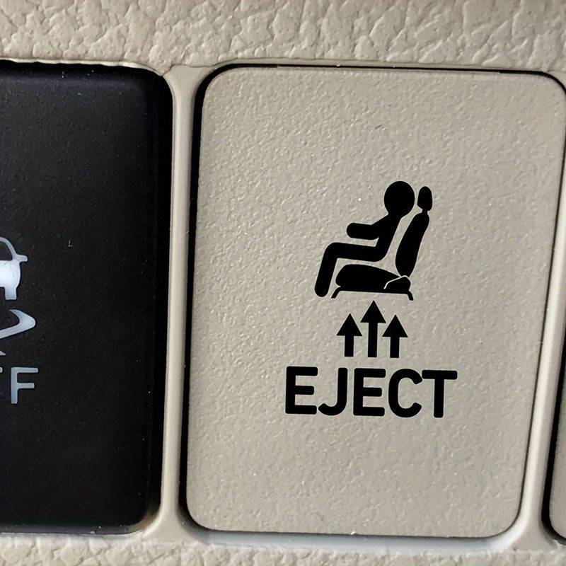 2-Pack Vinyl Passenger Eject Button Decals Self-Adhesive Car Stickers