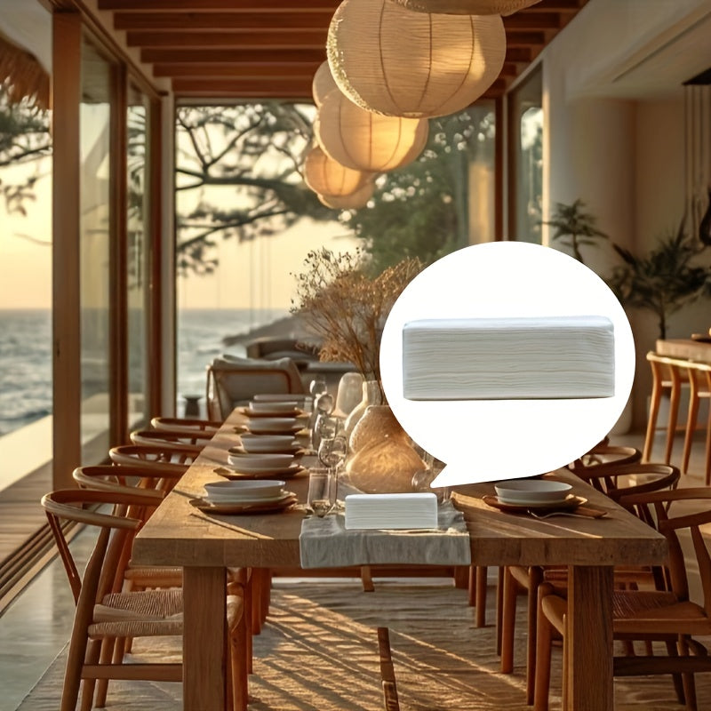 Tejido facial húmedo de 4 capas blancas para restaurantes y hoteles