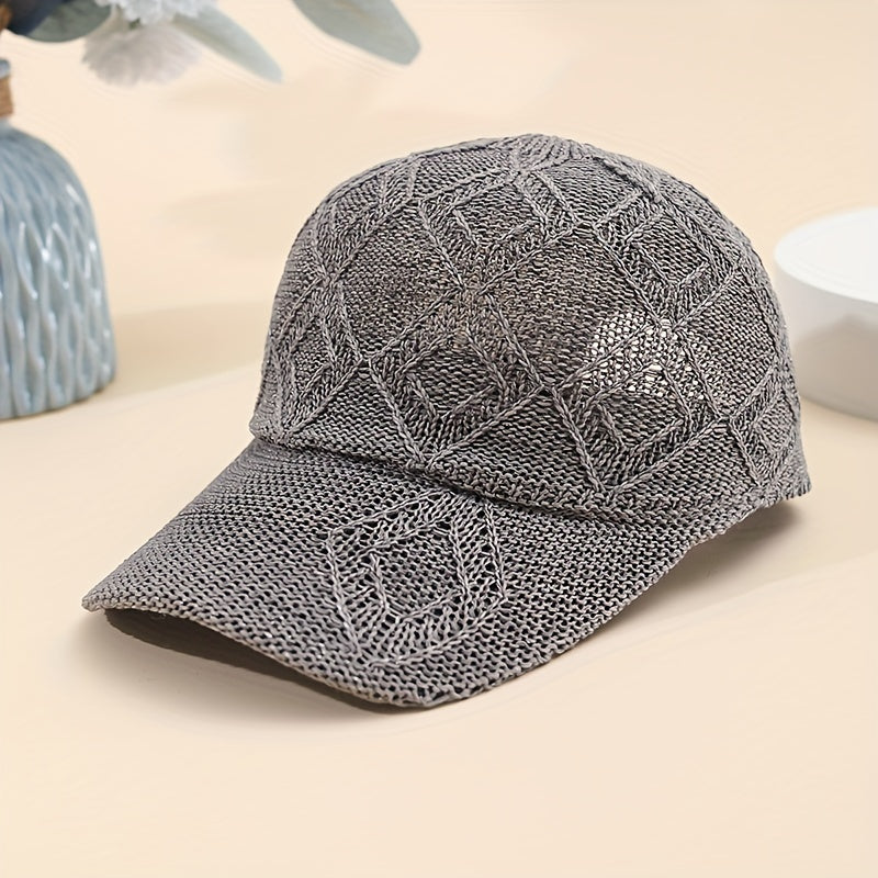 Adjustable Mesh Baseball Cap for Outdoor Sun Protection Breathable Polyester