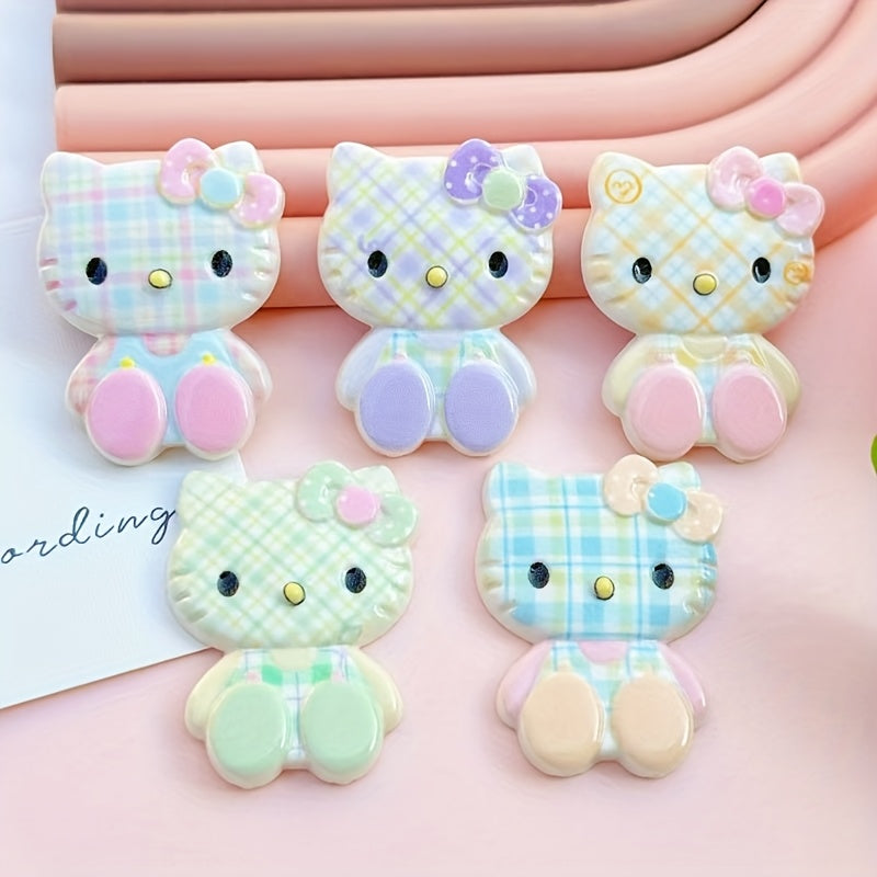 Unisex Acrylic Cartoon Hello Kitty Decoration Set for Crafts, Hair Clips, Shoes