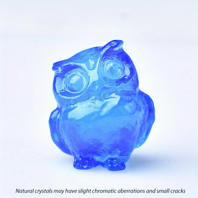 Crystal Carved Owl Figurine for Home Decor and Gift
